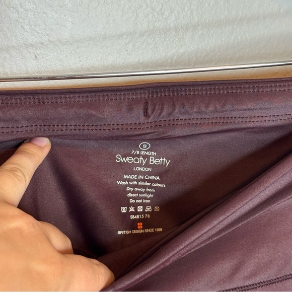 Sweaty Betty High Shine High Waist 7/8 Leggings Burgundy Wine Red - Picture 8 of 11